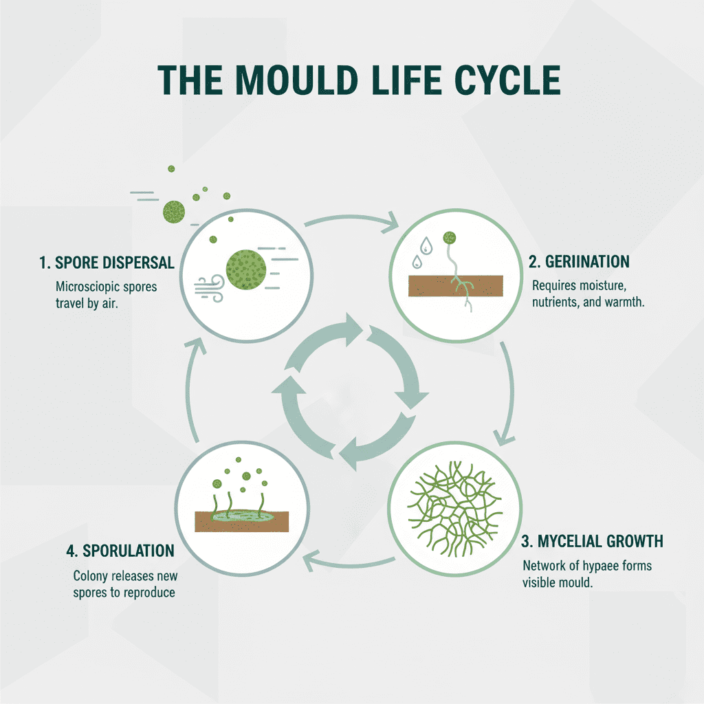 Mould Life Cycle Vector Graphic
